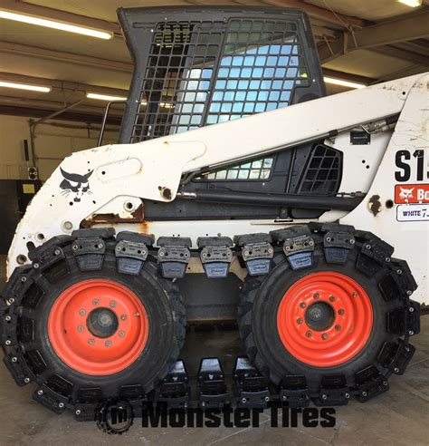 skid steer over the tire tracks